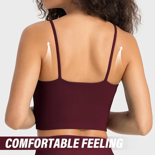 Vista 2 de FGZ Camiseta sin mangas con brasier integrado para mujer, con relleno, fitness, yoga y entrenamiento