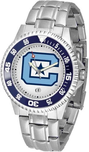 Vista 23 de SunTime Reloj de cuarzo de 1.575 in para hombre, correa de acero inoxidable de 0.787 in, esfera Gameday