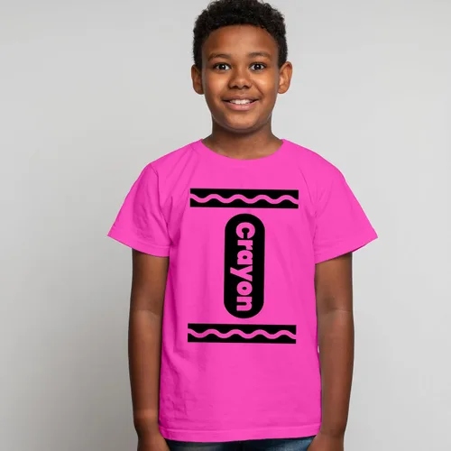 Vista 3 de Camiseta unisex de disfraces de Halloween de crayón para niños y niñas Idea de camisetas gráficas divertidas y geniales