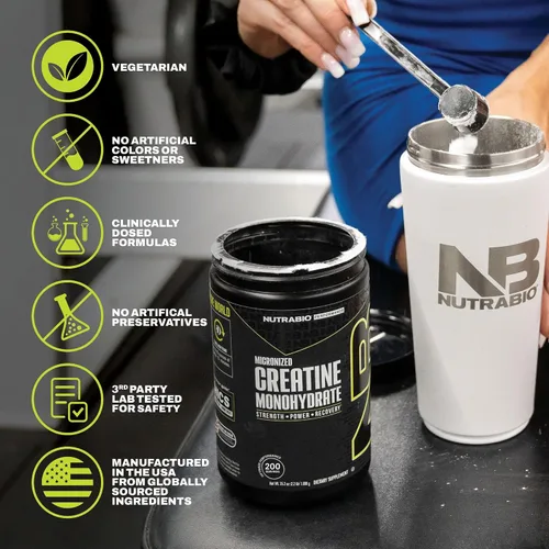 Vista 7 de NutraBio - Monohidrato de creatina de grado micronizado y puro, refuerza la energía y la fuerza muscular (35.27 onzas), sin sabor, probado por HPLC