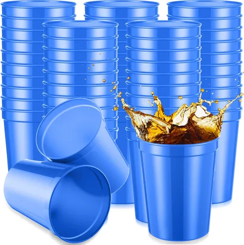 Vista 13 de Yungyan Paquete de 12 vasos de plástico reutilizables de 16 onzas, 4