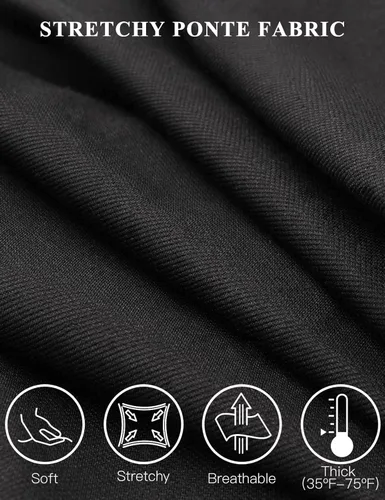 Vista 3 de Tapata - Pantalones de vestir rectos para mujer, diseño elástico con bolsillos ideales para oficina, trabajo y negocios, tallas Tall, Petite