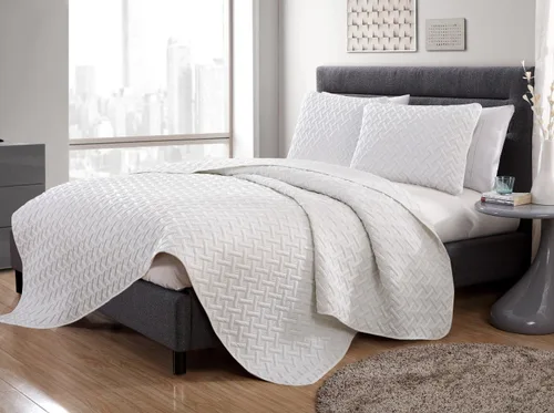 Vista 3 de VCNY Home - Juego de edredón para cama individual de 2 piezas, alternativa a edredón tamaño individual, colcha de tejido de cesta con funda