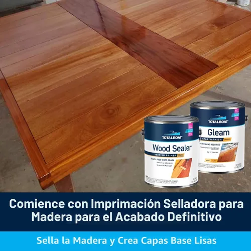 Vista 8 de TotalBoat Gleam Marine Spar - Barniz brillante y satinado para madera, barcos y muebles de exterior (brillo, dos pintas)