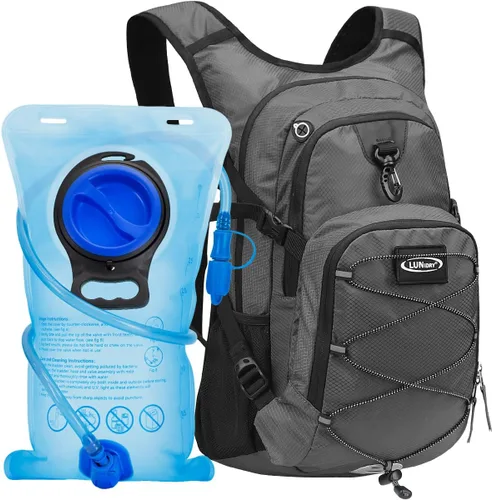 Vista 10 de Mochila de hidratación con vejiga de agua de 3 litros, mochila de hidratación aislada para correr, mochila de agua ligera para senderismo, ciclismo