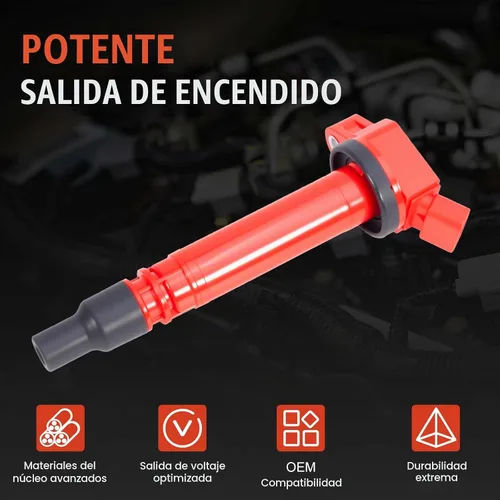Vista 2 de Juego de 4 bobinas de encendido UF507 mejoradas y bujías