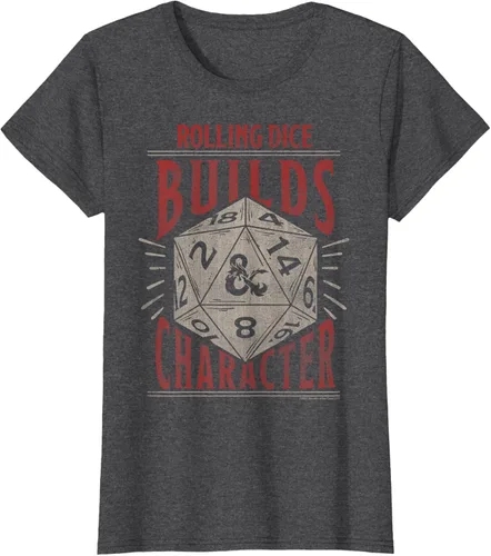 Vista 3 de Dungeons & Dragons Camiseta de manga corta con personajes Rolling Dice Builds, Negro