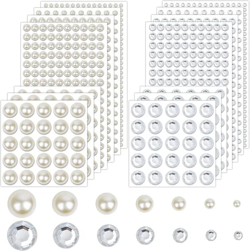 Vista 8 de 2032 Piezas de Gemas Adhesivas para la Cara, Cridoz Gemas para el Cabello, Piedras de Rino de Rhinestones, Bling Joyas para Maquillaje Diamantes