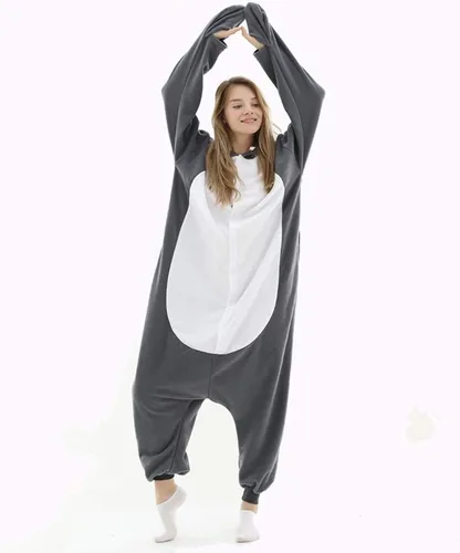 Vista 5 de Pijama mameluco de tiburón para mujer, disfraz de tiburón