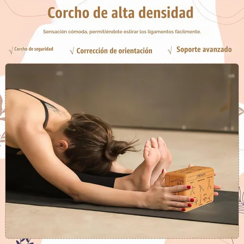 Vista 3 de Halloscume - Paquete de 2 bloques de corcho para yoga para apoyo