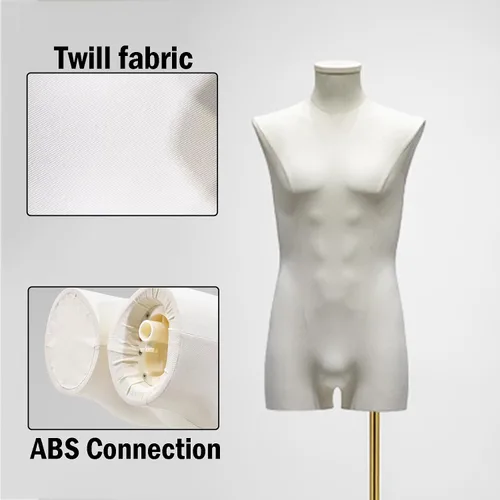 Vista 3 de Forma de vestido masculino, maniquí de altura ajustable para hombre, cuerpo completo con abdominales, maniquíes de hombre, torso con soporte, sin