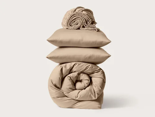 Vista 19 de Juego de funda de edredón, sábana bajera y fundas de almohada, juego de ropa de cama de 4 piezas, hecho de 100% algodón Giza egipcio de ensueño