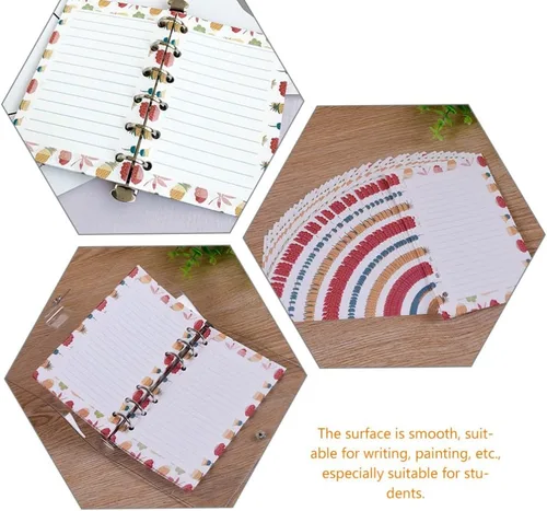 Vista 7 de STOBOK Paquete de 100 hojas de cuaderno con rayas anchas para diario