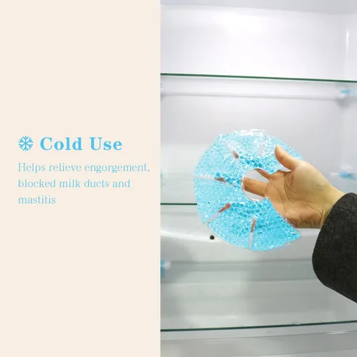 Vista 7 de Paquetes de hielo de gel para pecho caliente/frío, almohadillas de calor para lactancia materna, dolor de lactancia, mastitis, congestión, Azul