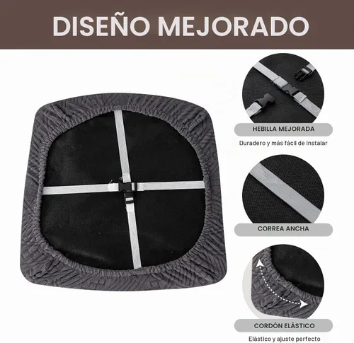 Vista 4 de Genina Fundas Impermeables de Asiento para Silla Fundas de Silla de Comedor Fundas de Asiento Elásticas para Protector de Silla de Comedor Fundas