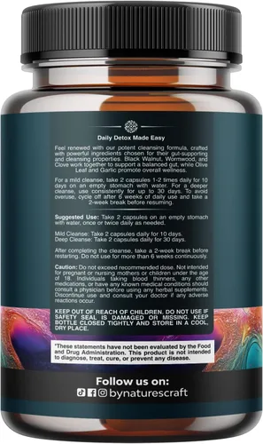 Vista 9 de PARA-X Suplemento de salud intestinal a base de hierbas, apoyo inmunológico con ajenjo y clavo de nogal negro, apoya la salud digestiva y la salud