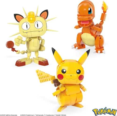 Vista 3 de MEGA - Juego de juguetes de construcción Pokémon Kanto Region Trio con 529 piezas y 3 personajes posables, 4 pulgadas de alto, para niños
