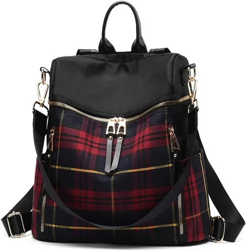 Vista 10 de zhongningyifeng Mochila para mujer, impermeable, ligera, a la moda, casual, de viaje, bolsa de hombro para mujer (negro, grande)