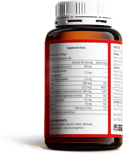 Vista 6 de Suplemento para el crecimiento del cabello, apoyo para el cuidado del cabello para fortaleza, crecimiento de espesor, con biotina vitamina A, C, E