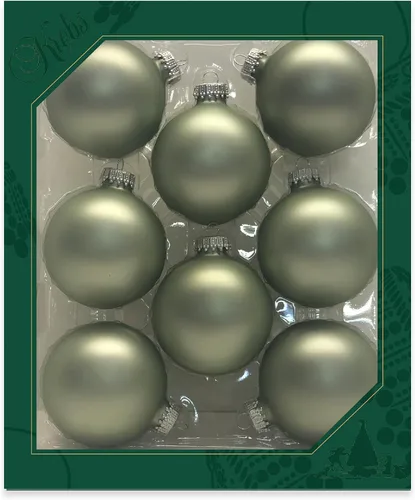 Vista 12 de Christmas By Krebs Adornos de bola de Navidad de vidrio sin costuras de diseñador hechos en EE.UU., 2 5/8" (67mm), 8 piezas
