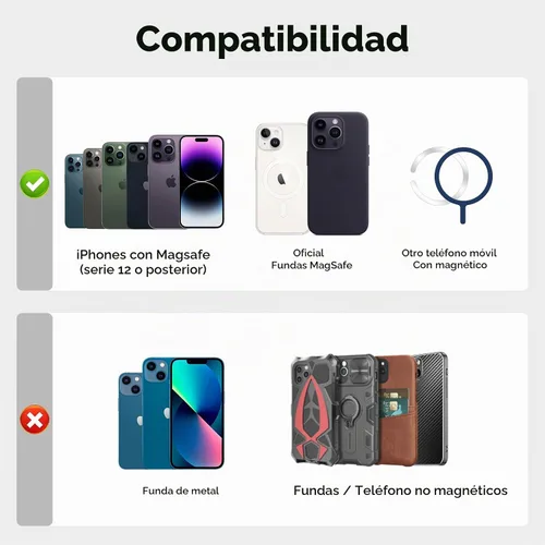 Vista 6 de Cartera de cuero Mag-Safe RFID magnética más resistente para la serie iPhone 17, accesorios Mag-Safe que se adhieren a la serie de iPhone Verde claro