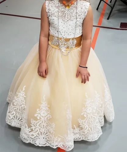 Vista 3 de Disfraz de princesa lila, vestidos de fiesta largos para niñas, vestidos de tul hinchado para niños, vestido de baile para graduación