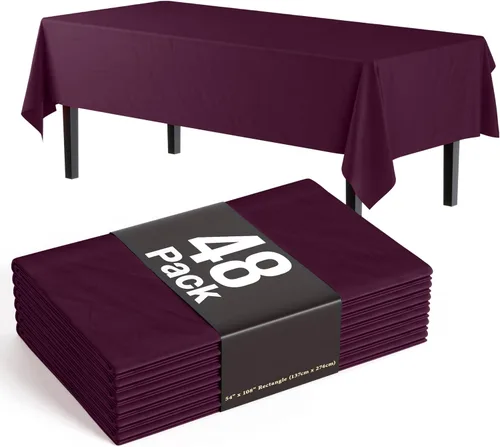 Vista 38 de Exquisite Mantel rectangular negro de 54 x 108 pulgadas, paquete de 48