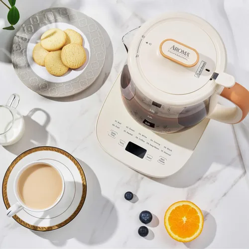 Vista 6 de AROMA® Hervidor de té eléctrico de vidrio de infusión profesional con control de temperatura y 10 modos preestablecidos (6 tazas, 1.5 litros)