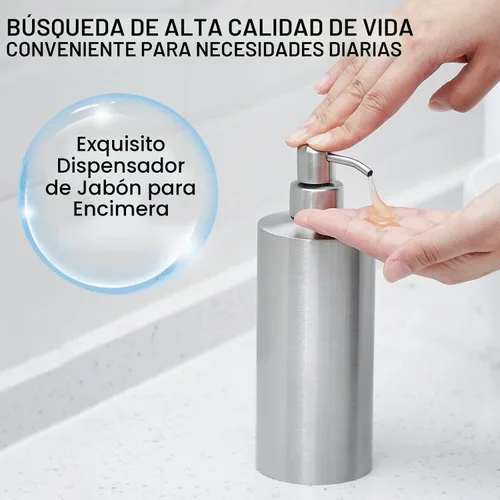 Vista 4 de Dispensador de jabón grande de acero inoxidable de 18.6 oz / 550 ml para cocina (2 unidades)