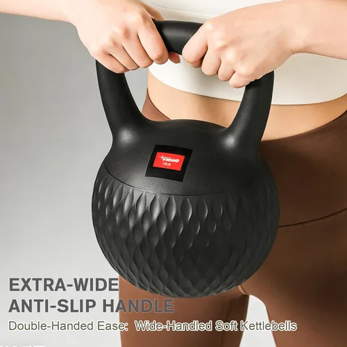 Vista 4 de YIGUO Soft Kettlebell, Kettlebells Cushioned Impact-Resistant Base and Anti-Slip Grip, Strength Training Kettle Bell for Women and Men, Home Workout