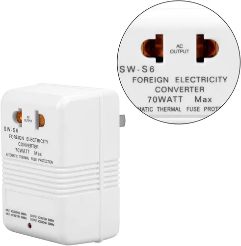 Vista 6 de Convertidor de voltaje 70W 110V/120V a 220V/240V Step-Up&Down Transformador de voltaje para viajes