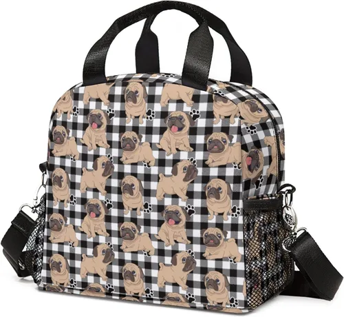 Vista 12 de Lonchera aislada, reutilizable, lavable, duradera, ligera, para el almuerzo (gato, tamaño único)