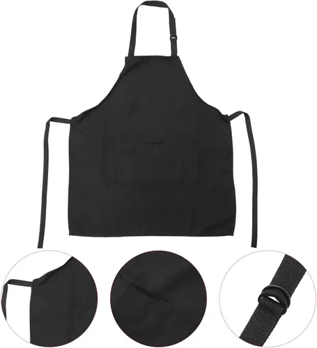 Vista 9 de Adjustable Waterproof Kitchen Apron with Pockets, Black Dishwasher Apron for Cooking, Housework, Restaurant, and Cleaning Use