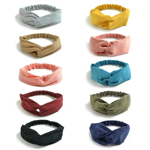 Vista 17 de DRESHOW - Paquete de 10 diademas para mujer con diseño entrecruzado vintage, estilo bohemio, trenzadas, elásticas, accesorios para el cabello
