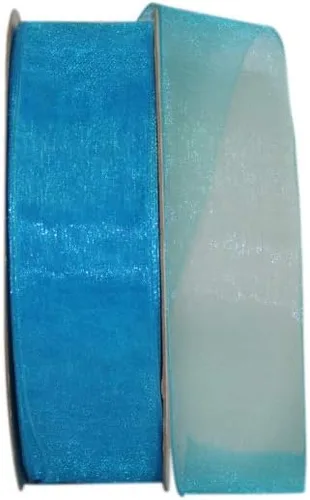 Vista 124 de Reliant Ribbon 25621-053-09C Cinta transparente de gasa, 1-1/2 pulgadas x 100 yardas, azul
