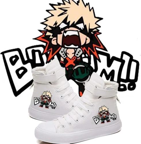 Vista 3 de DHSPKN Zapatos de anime, Deku Izuku Todoroki Tenis de anime Cosplay Hightop