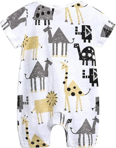 Vista 5 de Simplee kids Conjunto de ropa de manga corta con estampado de dibujos animados para bebé