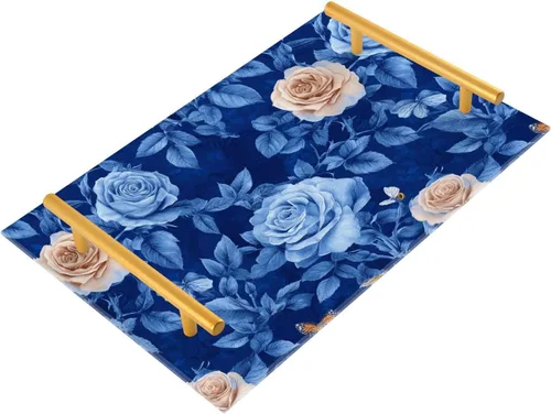 Vista 19 de Rose Reverie Peach Bathroom Vanity Tray Toilet Tank Tray Bathroom Counter Storage for Counter
