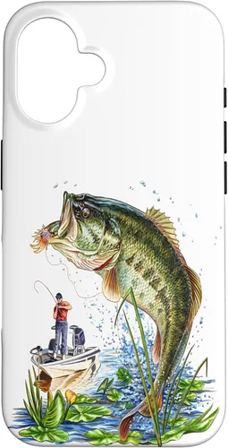 Vista 32 de Fishing Graphic Large Mouth Bass Fish - Fisherman Case for iPhone 17