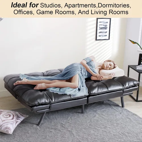 Vista 7 de Opoiar 267PU-BK Sofá cama, negro-1