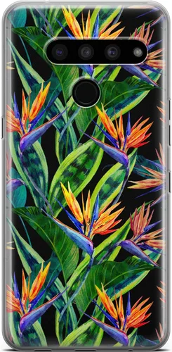 Vista 13 de Mertak Clear Phone Case Compatible with LG Stylo 6 5 4 K61 K51S K41S K30 K20 Q70 Q60 Slim Lightweight Design Cover Tropical Abstract Girls Flamingo