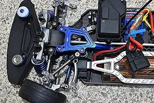Vista 2 de Placa superior delantera de aluminio para 1/10 Traxxas Ford GT 4-Tec 2.0 83056-4/4-Tec 3.0 93054-4 - Juego de 6 piezas Azul