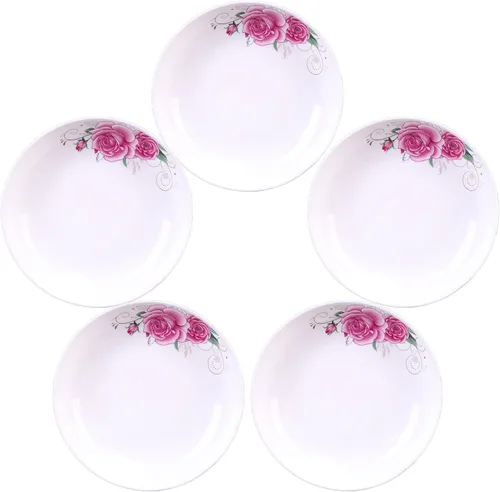 Vista 10 de Juego de 5 platos de cerámica con bonito diseño de gato, platos llanos grandes de porcelana para ensalada de postre de 7.28 pulgadas, platos