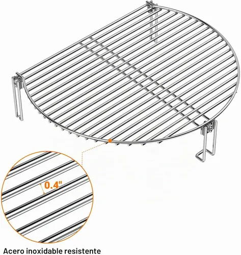 Vista 3 de Onlyfire Rejilla de Cocción Expandible de Acero Inoxidable para Parrilla Compatible con Parrillas de Carbón como Weber, Char-Broil y Parrillas