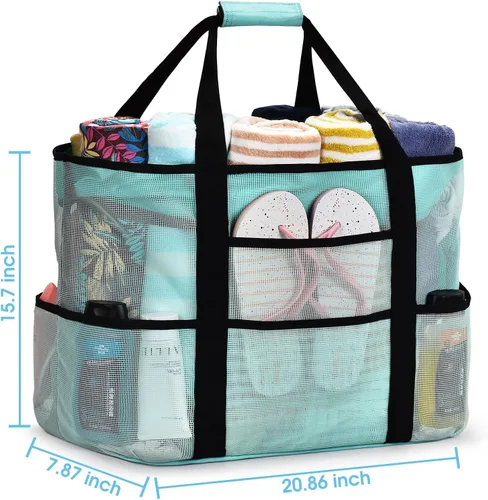 Vista 3 de oscaurt Bolsa de playa extra grande para mujer, impermeable, a prueba de arena, bolsa de playa de malla, bolsa de viaje para piscina