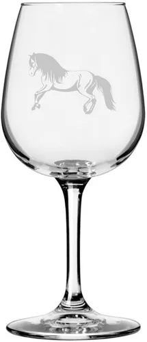 Vista 75 de Abaco Barb Body Horse - Copa de vino grabada multiusos (12.75 onzas) Unique Gifts for Horse Lovers, Personalized Wine Glasses, All-Purpose