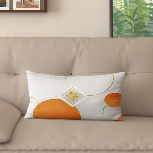 Vista 12 de Funda de almohada decorativa para sofá de sala de estar, patrón impreso de doble cara, funda de cojín naranja geométrica abstracta estilo nórdico