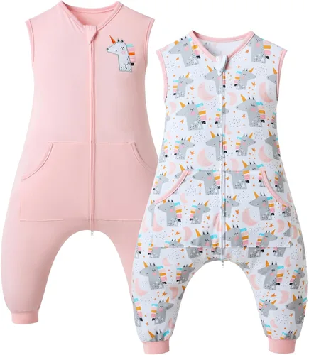 Vista 13 de WONDAY Toddler Sleep Sacks, Sleeveless Sleep Sack with Legs 12M-5T Coche