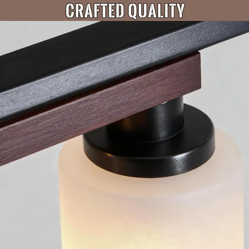 Vista 9 de Iluminación de isla de cocina de 5 luces y accesorios de luz de comedor de granja sobre mesa, colgante de techo rústico ajustable colgante lineal