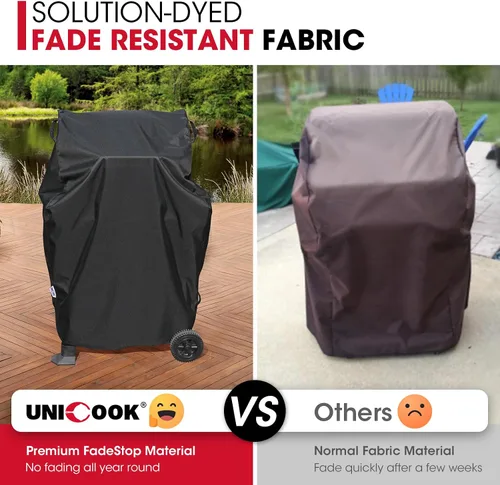 Vista 5 de Unicook Funda para parrilla de 2 quemadores de 32 pulgadas, resistente al agua, cubierta de barbacoa pequeña, resistente a la decoloración